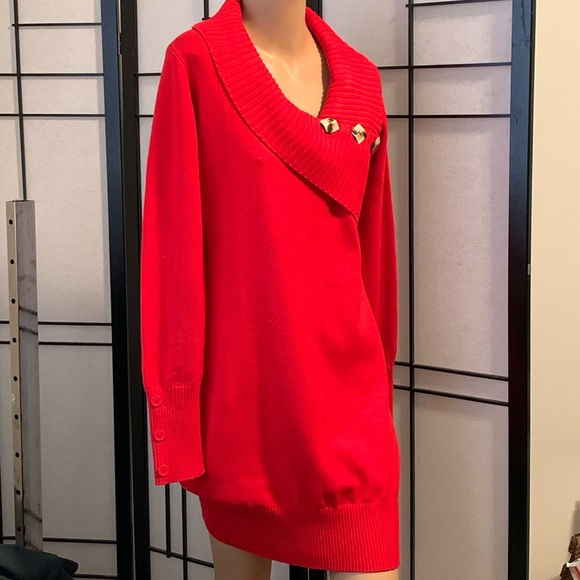 Mint! Say What! Red tunic sweater L - Picture 1 of 1